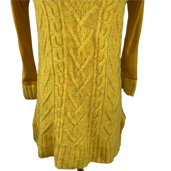 Anthropologie Pilcro Letterpress Cable Knit Mixed Fabrics Sweater Knit Top - Picture 5 of 13